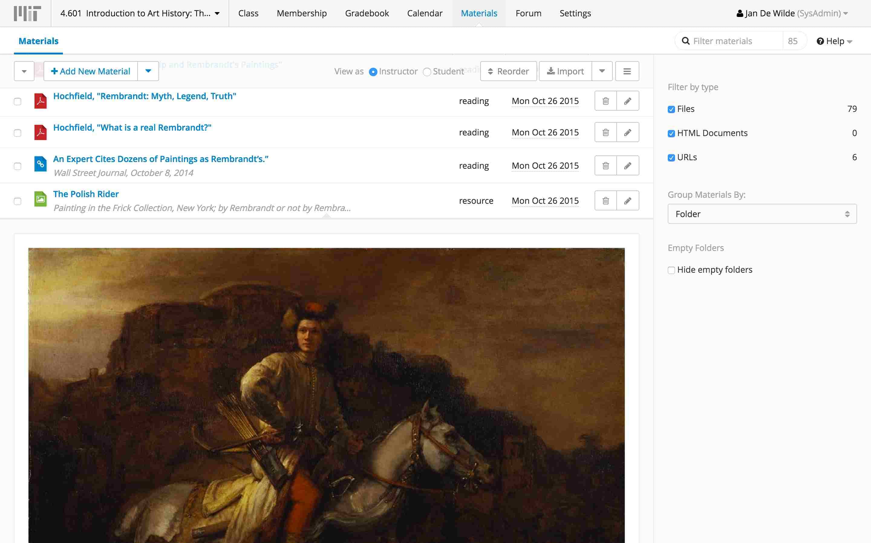 LMOD materials module, inline image viewing